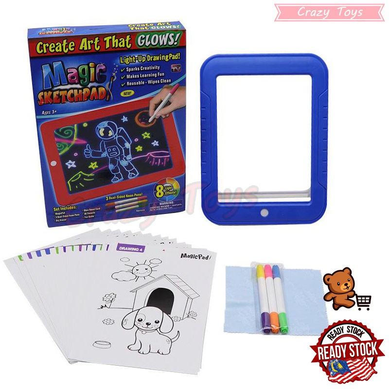 3D Magic Drawing Pad Puzzle Board 3D Sketchpad Tablet For Children Red ...