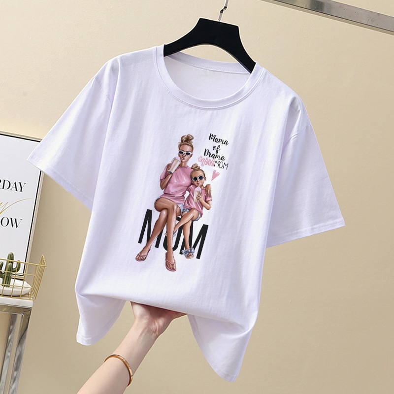 Ins Super Mother and Baby Boy Cartoon T-shirt Summer New Ulzzang Fashion  Large Size Harajuku Chic Print Loose Female T-shirt | Shopee Malaysia