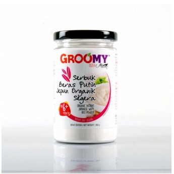 GROOMY ORGANIC INSTANT JAPANESE WHITE RICE POWDER 200G 6M+ (Serbuk Beras Jepun) cwc