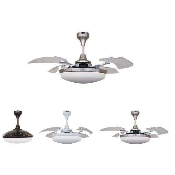 Alpha Sunflower Celing Fan With Light Only Satin Silver Color Available