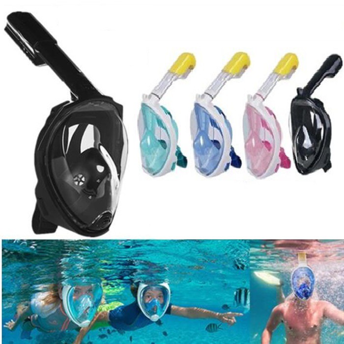 Swimming Diving Mask Full Face Snorkel Scuba Anti-Fog Mask Surface for ...