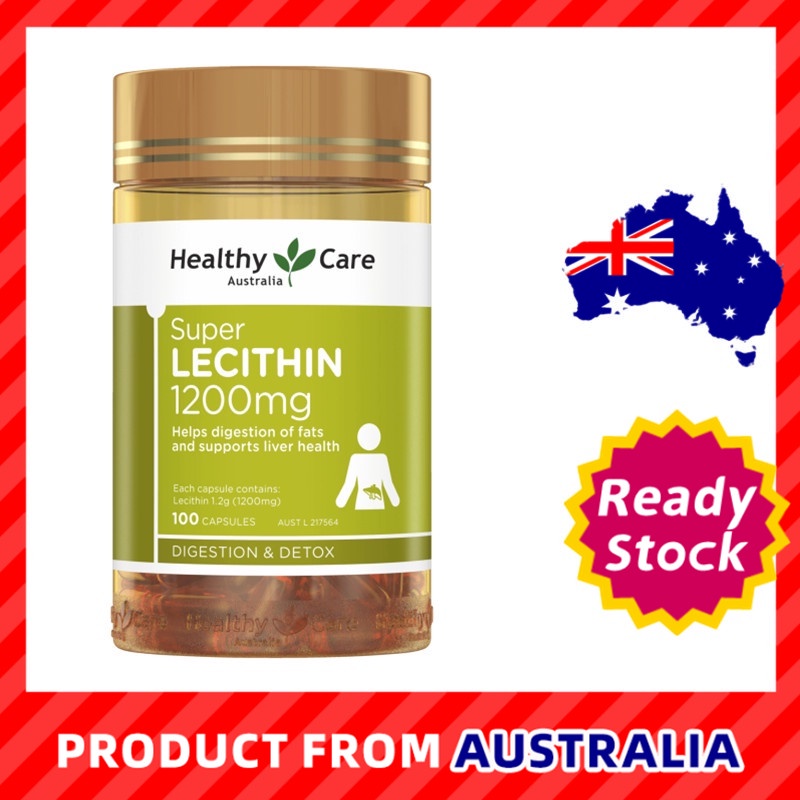 Healthy Care Super Lecithin 1200mg 100 Capsules Help Digestion Of Fats