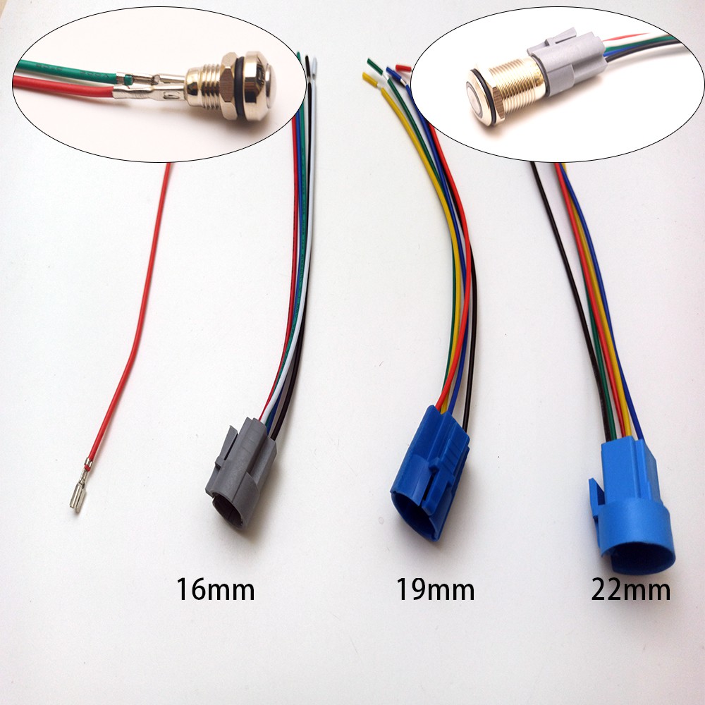 Led Light Momentary Push Button Switch Connector 12/16/19/22 mm