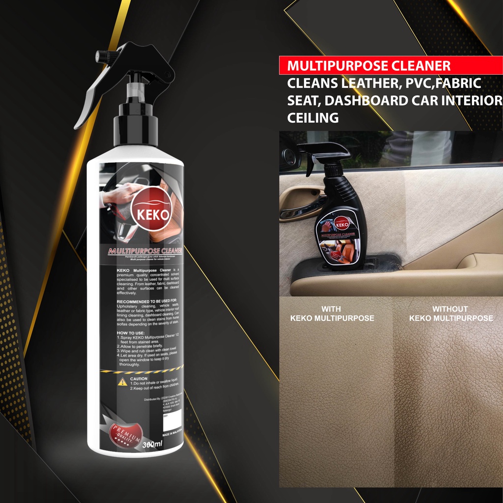 KEKO Multipurpose Cleaner Clean Car Seat Fabric, Leather, PVC