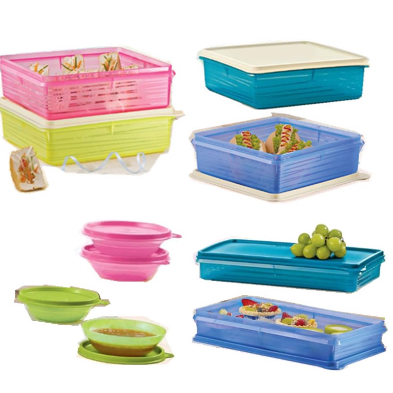 Tupperware B2b Snack Stor 10 125ml 1 4l 2 9l Blue Green Pink
