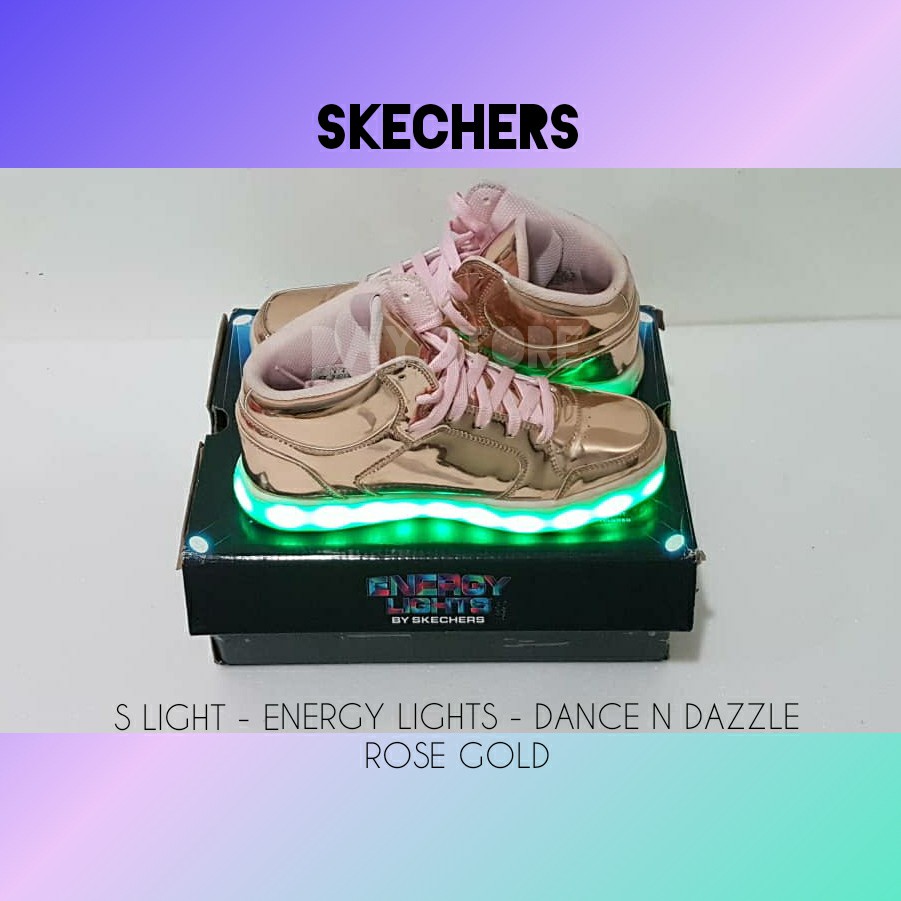 skechers energy lights rose gold