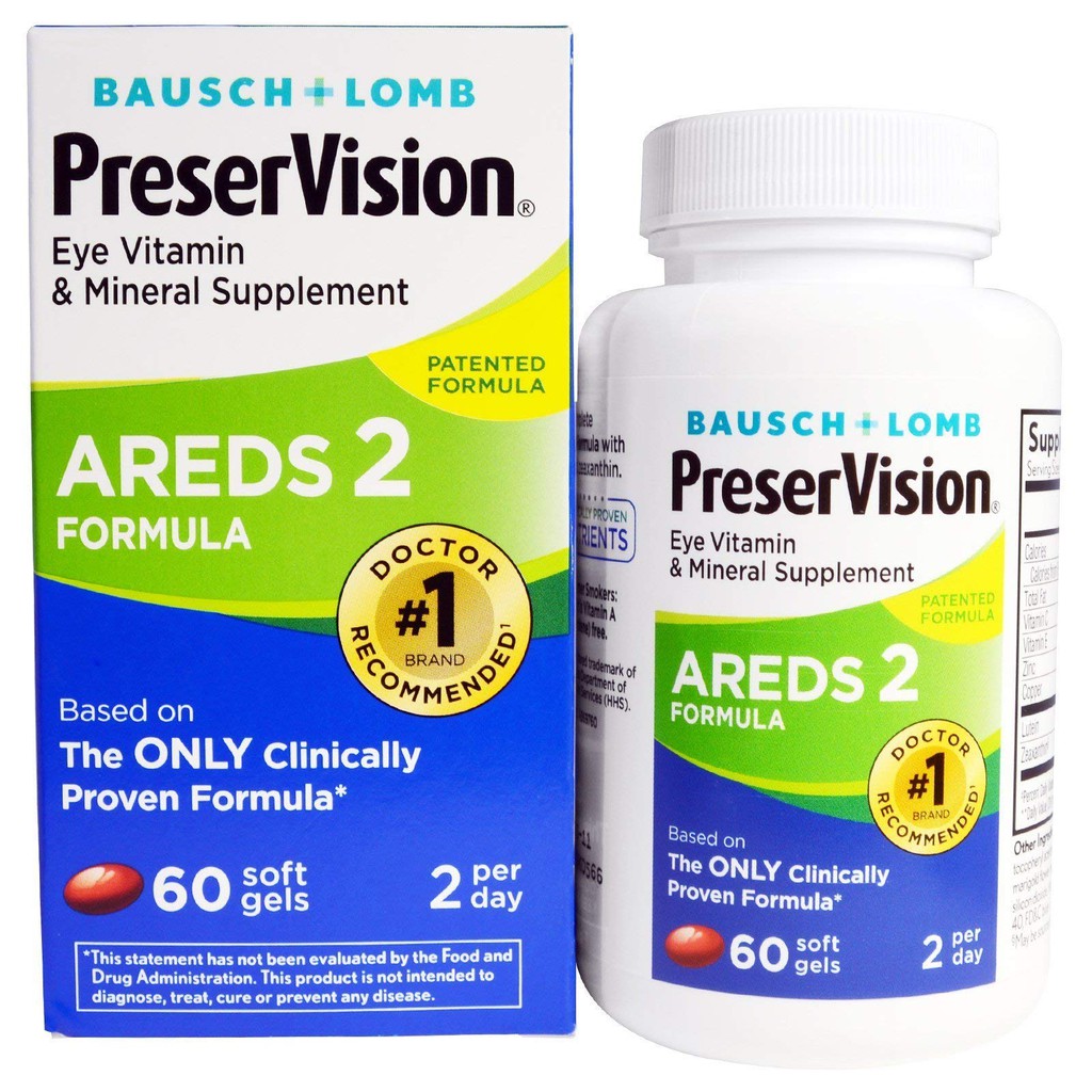 PreserVision Eye Vitamin and Mineral Supplement, Areds 2 Formula, 60 ...