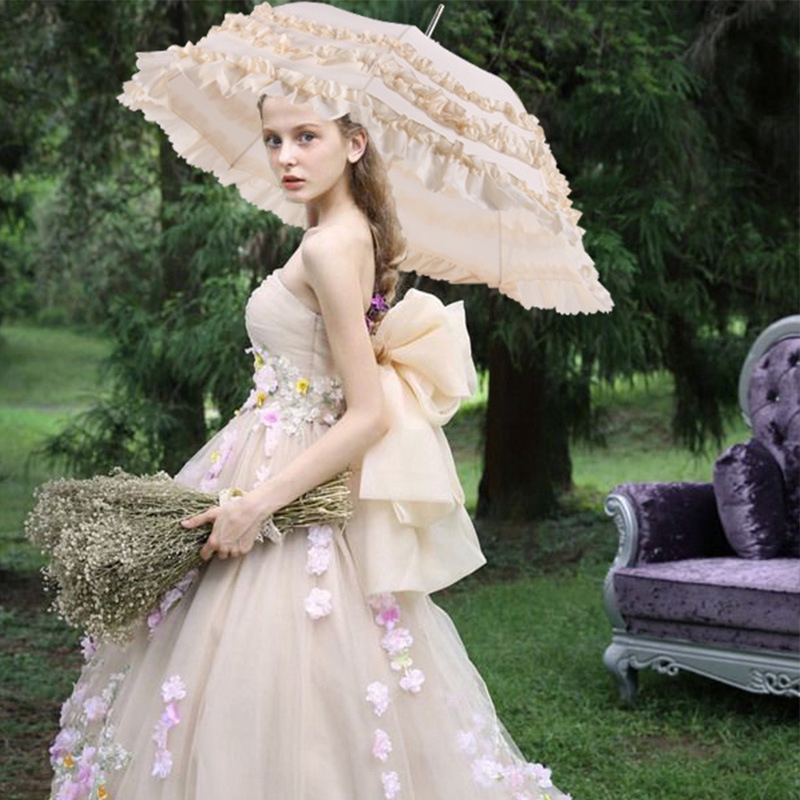 bride with umbrella