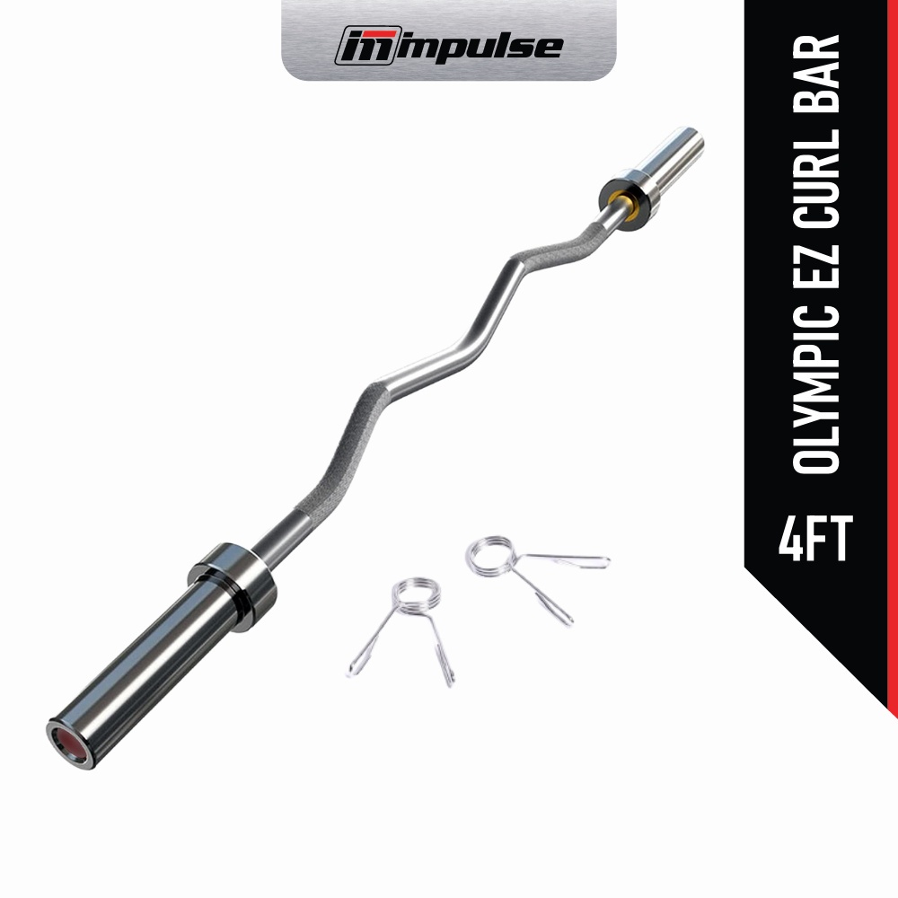 Gym 4FT Olympic EZ Curl Bar Sit Up Barbell Set Fitness Workout Dumble