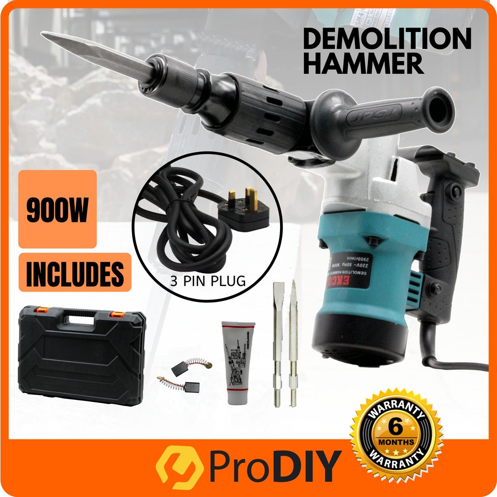 EKCO HM0810 900W Hex Demolition Hammer Pick Break Concrete Electric