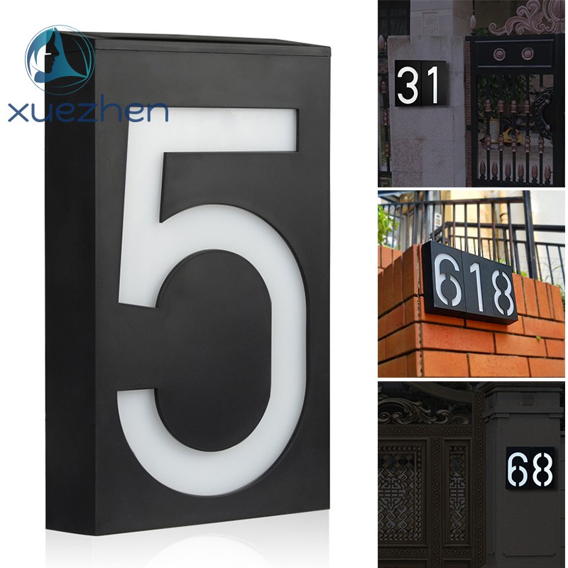 Led Solar House Number Light Outdoor Plaque Solar Powered Numbers Lamp Sign For Home House Street Garden Yard Shopee Malaysia