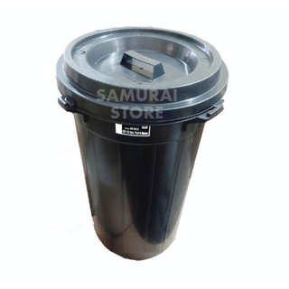 12 Gallon 45 Liter Black Plastic Dustbin With Cover 