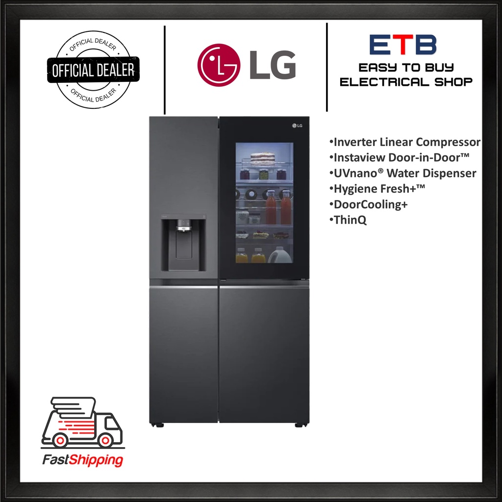 FREE SHIPPING LG 668L Side By Side Inverter Refrigerator GCX247CKAV LG