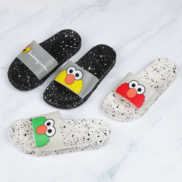  HARGA  BORONG Black White Almo Antislip House Slippers 