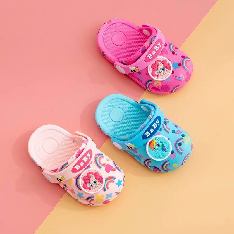 My Little Pony Girls Kids Slippers Children Hole Shoes Boys Beach Sandals Shoes Sky Blue Shopee Malaysia