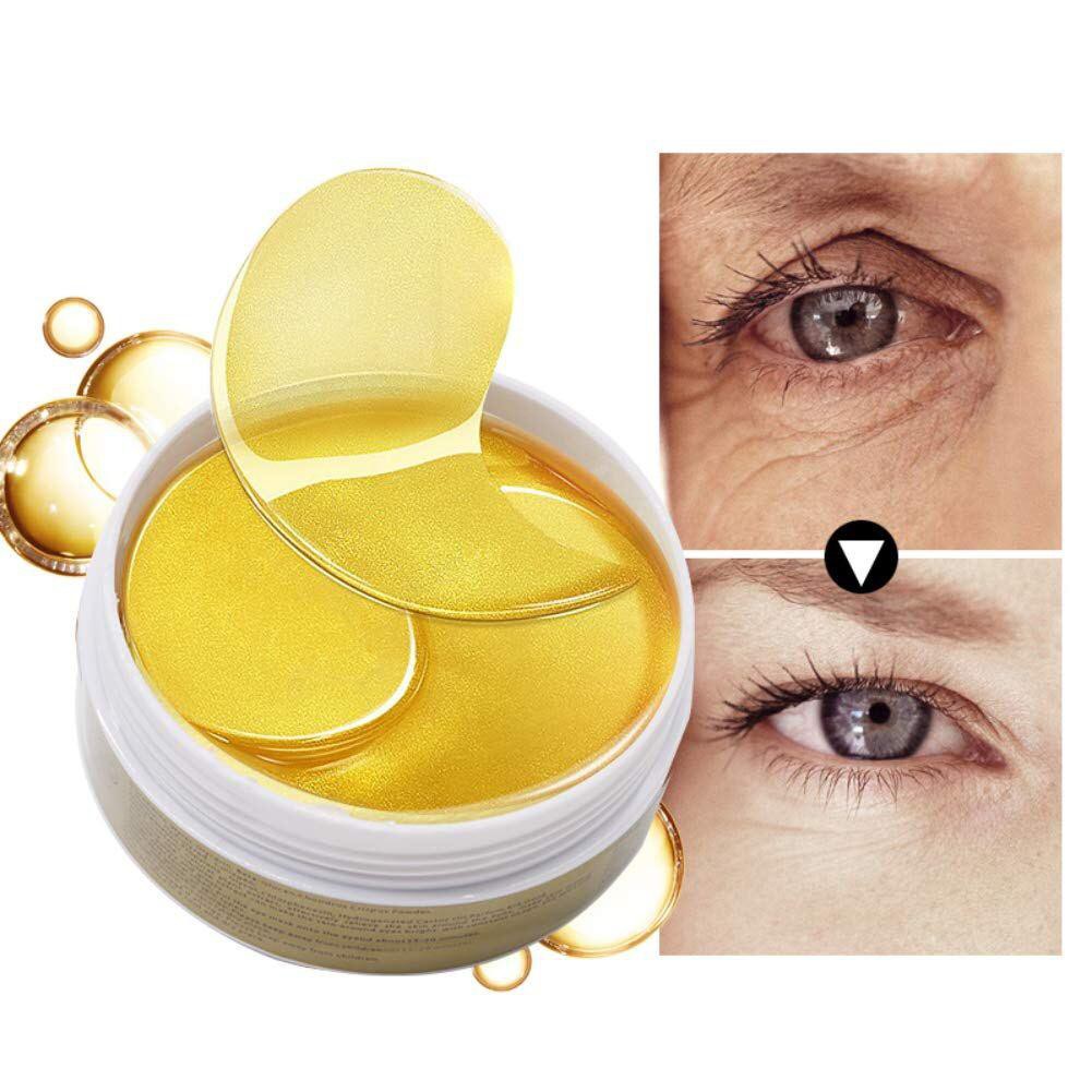 【60pcs/bottle】 VASEINA GOLD HYDRO GEL EYE MASK Eye Patches for Sleep