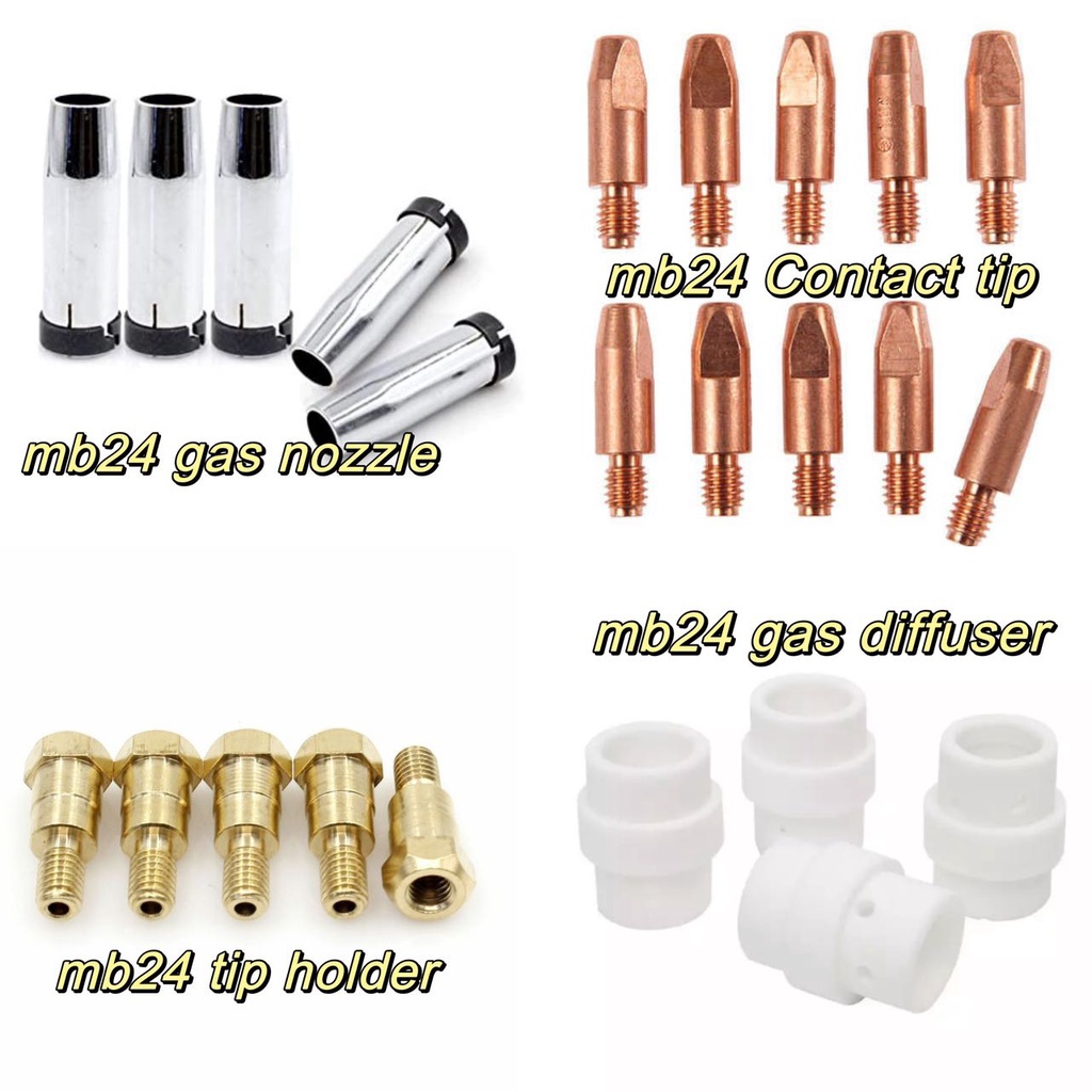 CO2 MIG MB24 COPPER GAS NOZZLE/TIP HOLDER/GAS DUFFISER/CONTACT TIP (PER ...