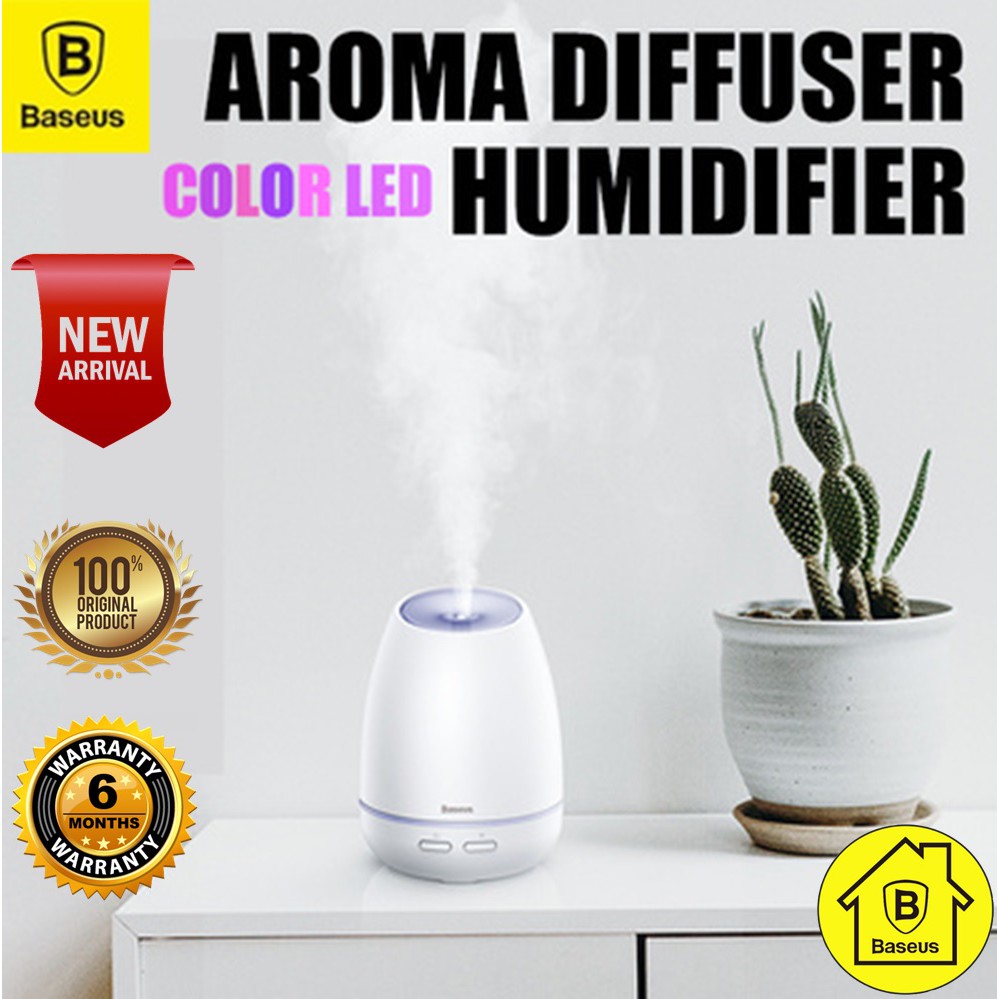 75ML AROMATHERAPY ESSENTIAL OIL BASEUS USB CREAMY WHITE DIFFUSER WITH 7