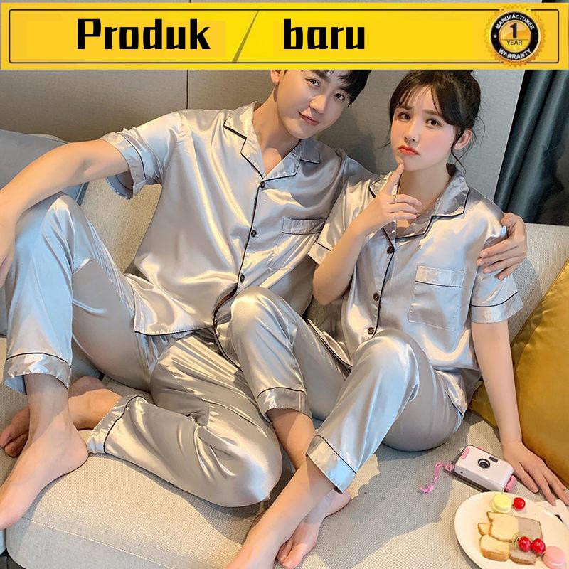 Buy Ready Stock Ready Stock M 5xl Baju Tidur Dewasa Pyjamas Satin Baju Tidur Satin Pasangan Piyama Wanita Musim Semi Dan Musim Luruh Musim Panas Seluar Lengan Pendek Sutera Ais Lelaki Nipis Sederhana