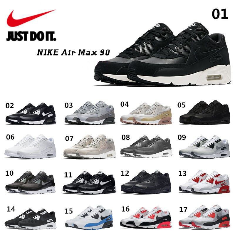 100% Original*brand new nike air max 90 original all white leather men  running shoe39-44 | Shopee Malaysia