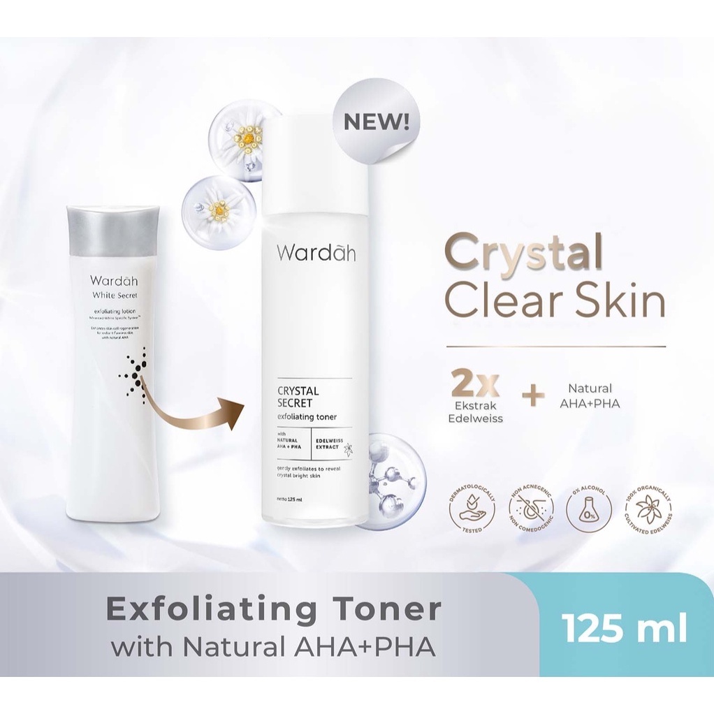 Wardah Crystal Secret Exfoliating Toner With Natural Aha Pha Ml Shopee Malaysia