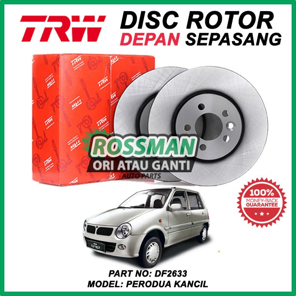 PERODUA KANCIL TRW FRONT BRAKE DISC ROTOR SET [DF2633 