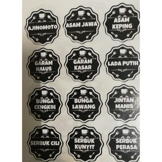 STICKER LABEL BARANG DAPUR KALIS AIR 3cmx3cm 53pcs 