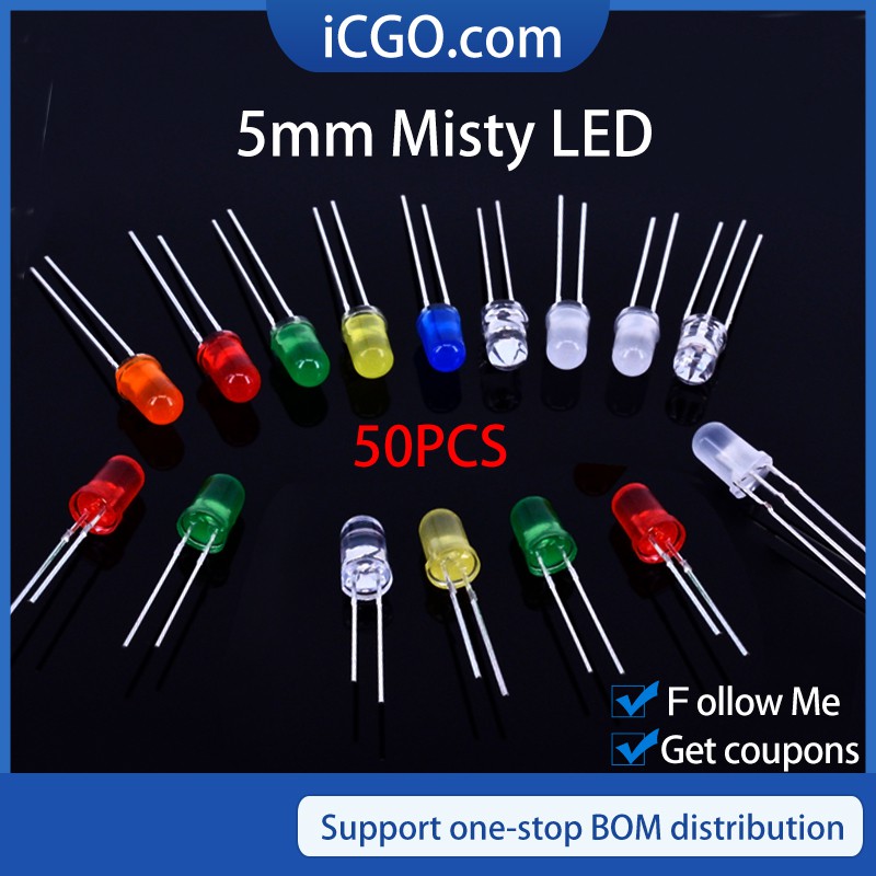 5mm Misty LED Diffused Kit 5 mm 3V Warm White Green Red Blue Yellow