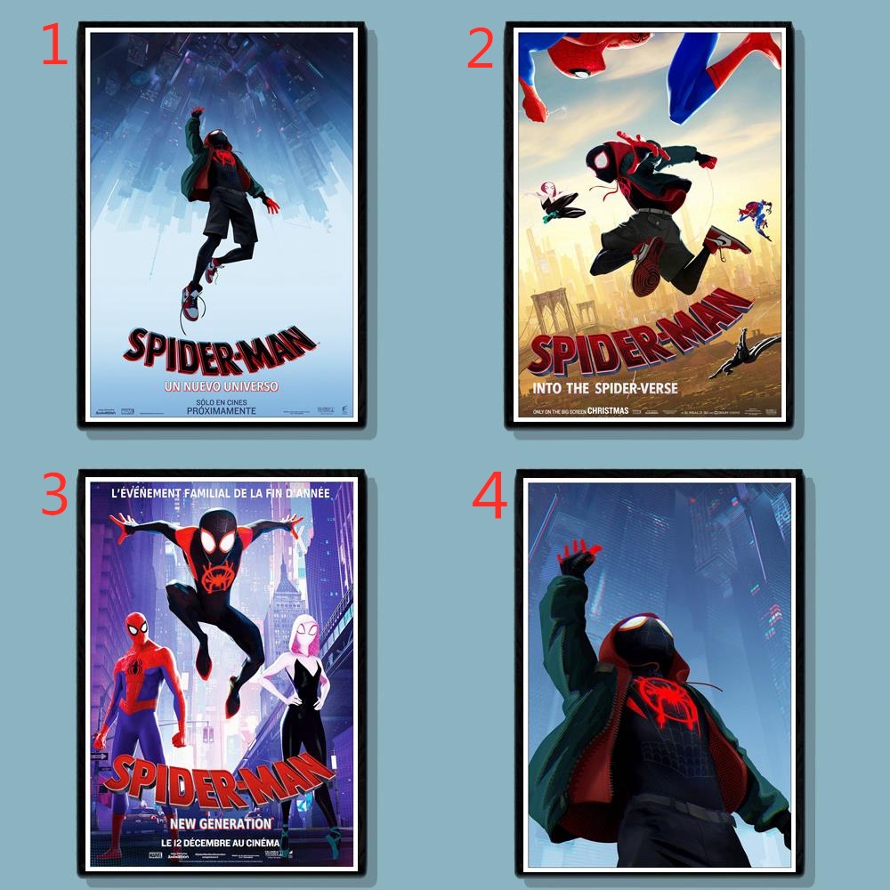 Movie SpiderMan Into the SpiderVerse Poster Wall Stickers Painting Coated  Poster White Paper For Home Bar Wall Decor | Shopee Malaysia