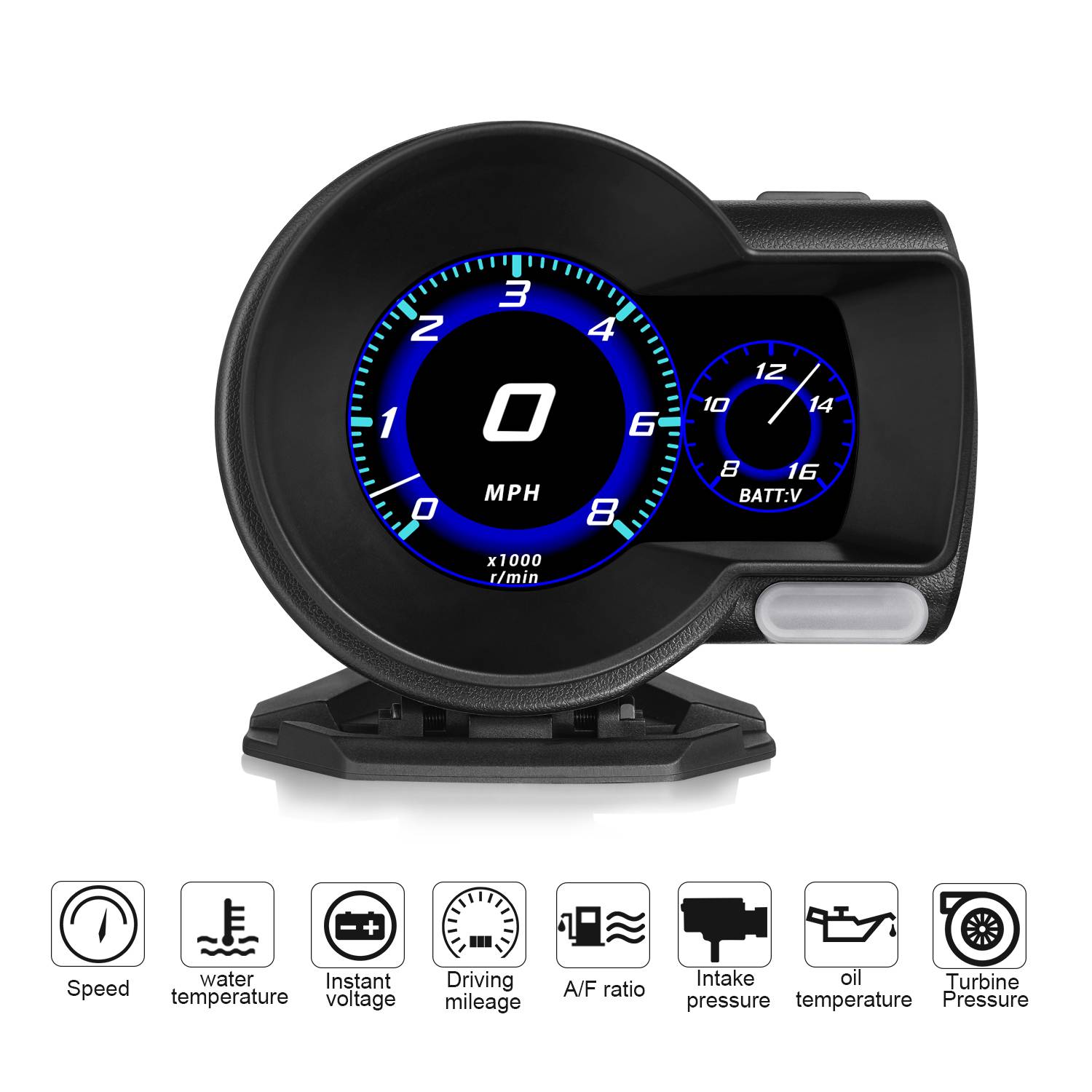  Ready Stock OBD METER OBD2 display gps Smart Gauge Speedometer Car Digital Dash obd Meter F8 Alarm Speed car auto