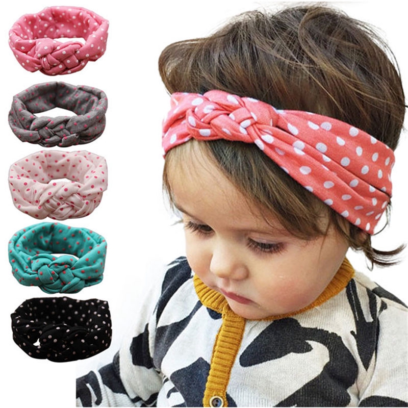 Kid S Headband Girls Head Hair Bands New Fashion Dot Cross