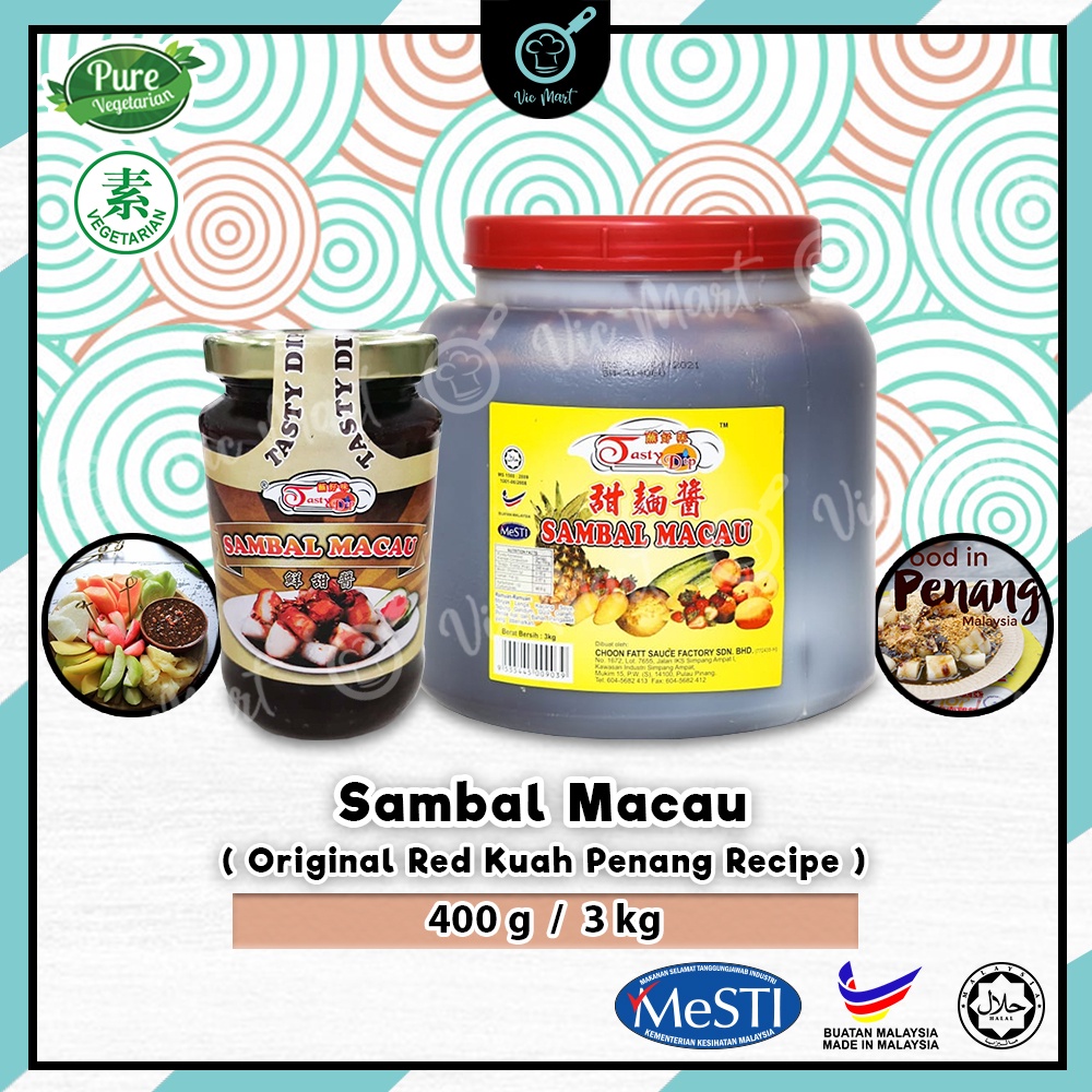 TastyDip/ Sambal Macau /Penang Famous(Hoisin) Rojak Base sauce TastyDip Original red kuah penang