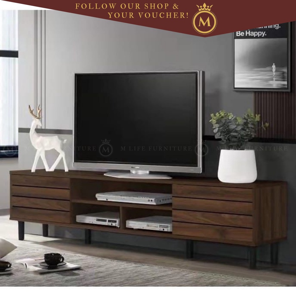 Mlife Ready Stock 6ft Modern Contemporary TV With 2 Door / Multifunctional TV Console