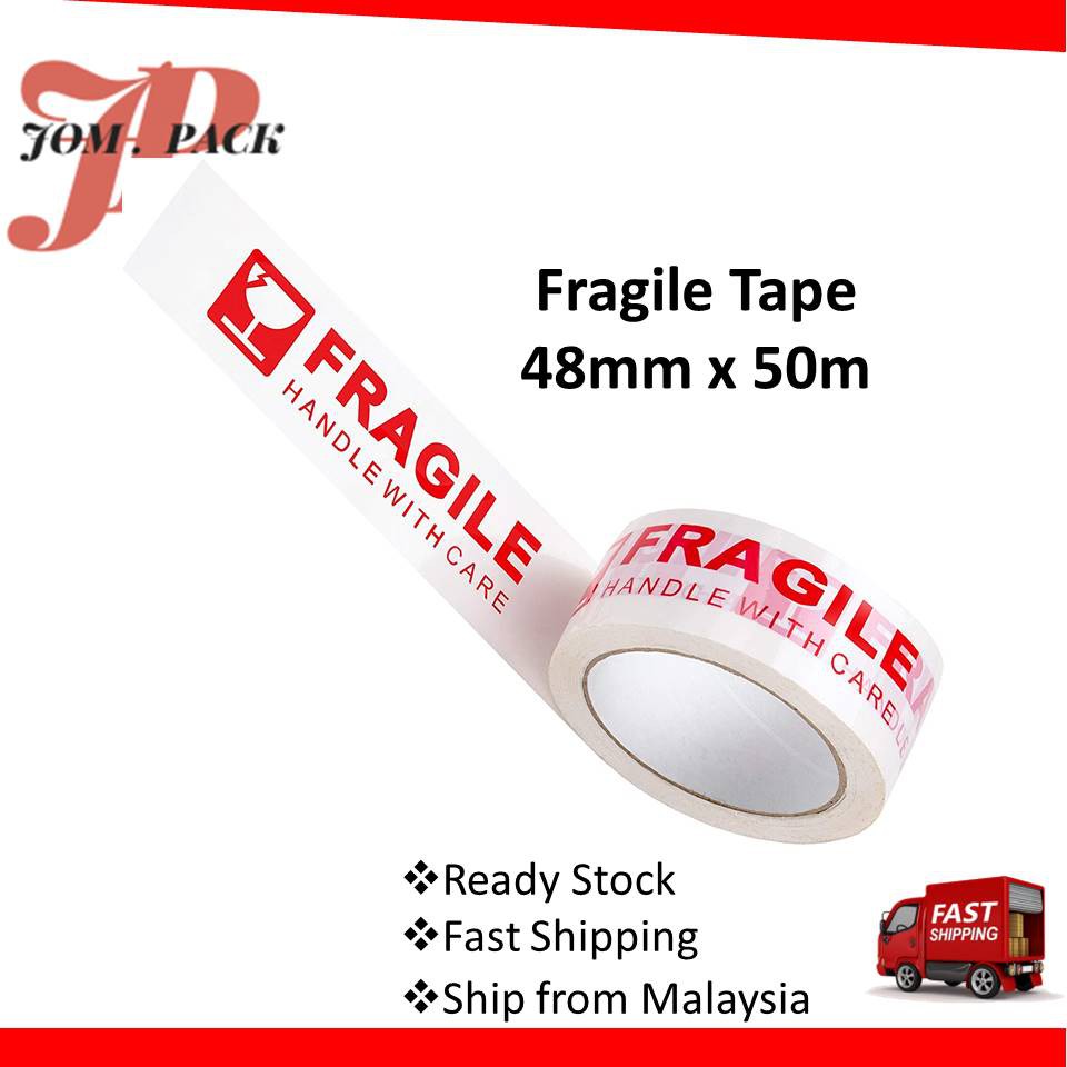 WHITE FRAGILE TAPE 48mm x 50meter FRAGILE TAPE (50micron) Shopee Malaysia