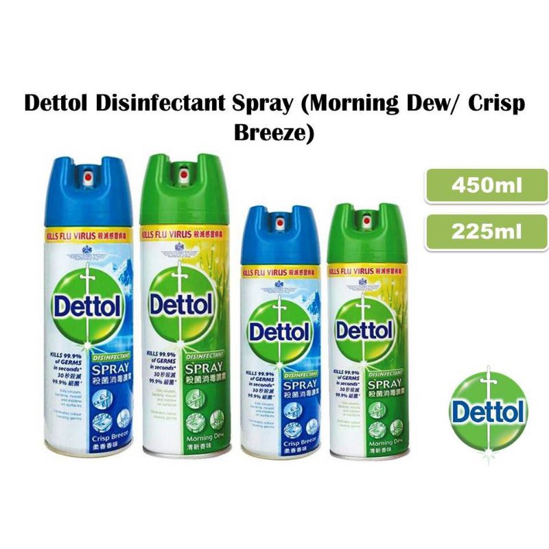 Dettol Disinfectant Spray Morning Dew/Crisp Breeze/Pembasmi Kuman