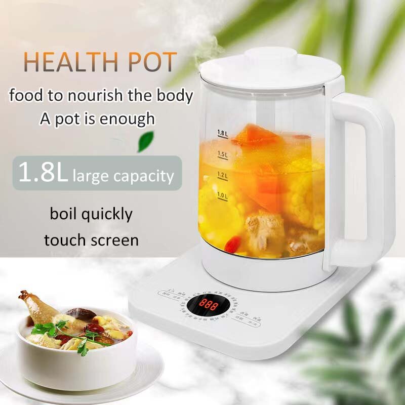 🎁KL STORE✨ 1.8L Multifunction Electric Preserving Health Care Kettle Tea Stew Pot Glass Hot