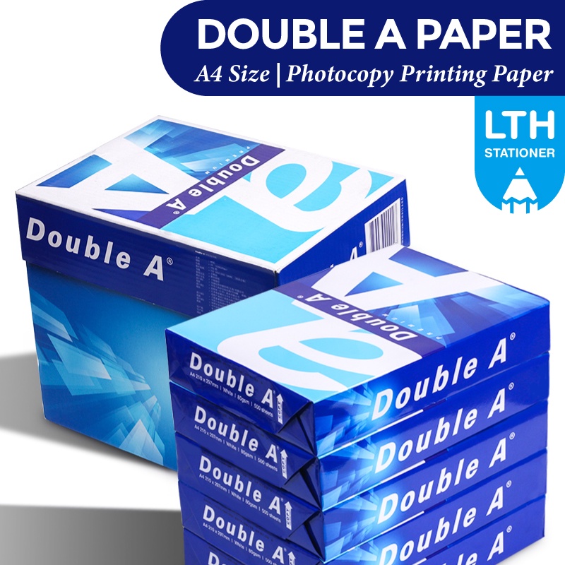 LTH Double A A4 Photocopy Printing Copier A4 White Blank Paper 70 // 80 ...