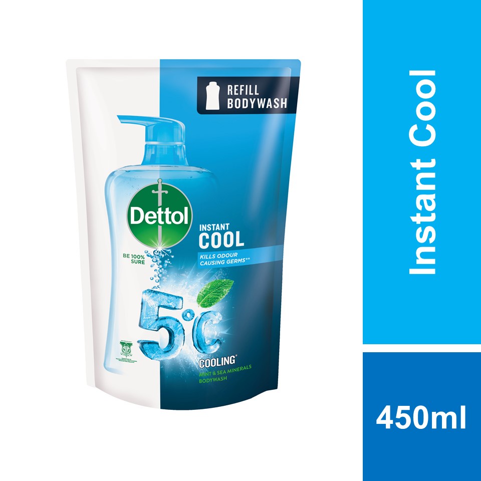 Dettol Shower Gel Refill Pouch Instant Cool 450ml Shopee Malaysia
