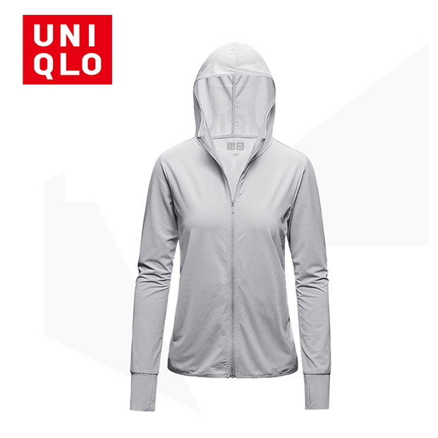 shopee: Uniqlo Sunscreen Jacket Female Summer New Breathable Quick-drying Sports Hiking Hoodie Jacket Quick-drying Sunscreen Sports Jacket (0:1:Color:grey;1:2:Size:L)