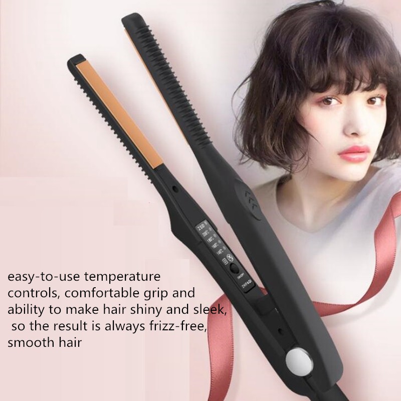 Professional Flat Iron Ultra-Thin Hair Straightener Short Hair Middle Hair  4 gears Temperature Hair Styler | Shopee Malaysia