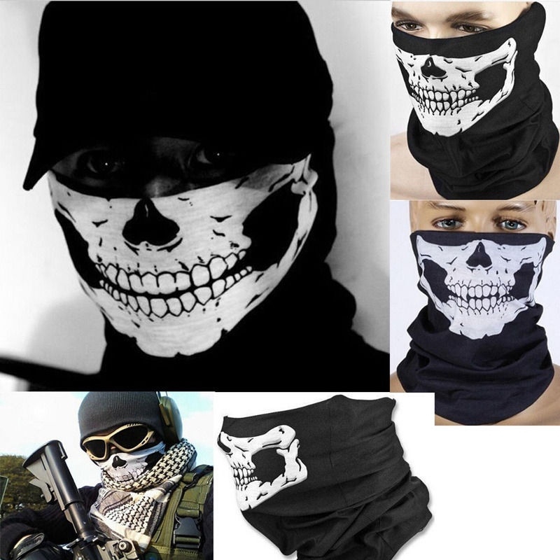 Ghost Skeleton Skull Face Mask Biker Balaclava Costume Halloween Cosplay Mask