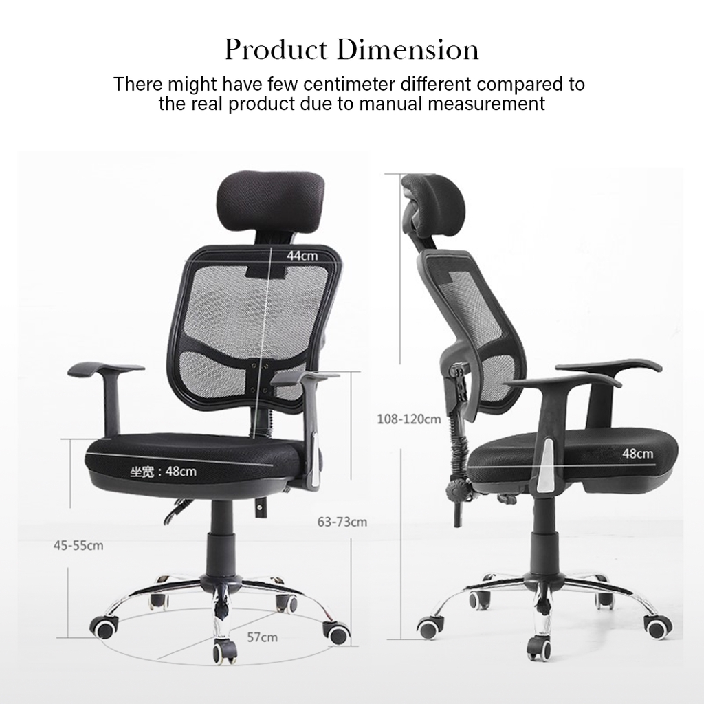 FINSSO: Ergonomic & Height Adjustable High Backrest Swivel Office Chair