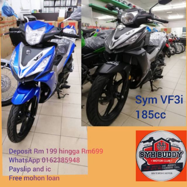 SYM Vf3i 185cc super cub , deposit rendah bulanan murah.  Shopee 