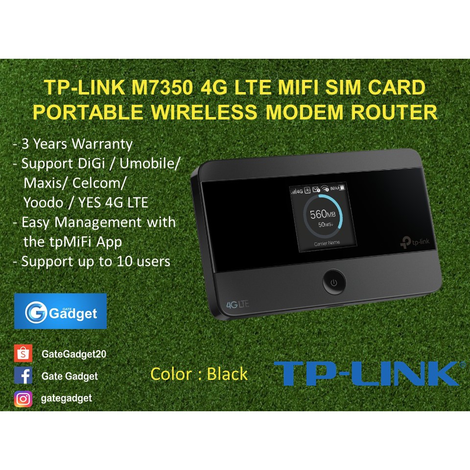 [MALAYSIA READY STOCK] TPLINK M7350 4G LTE MIFI SIM CARD PORTABLE ...