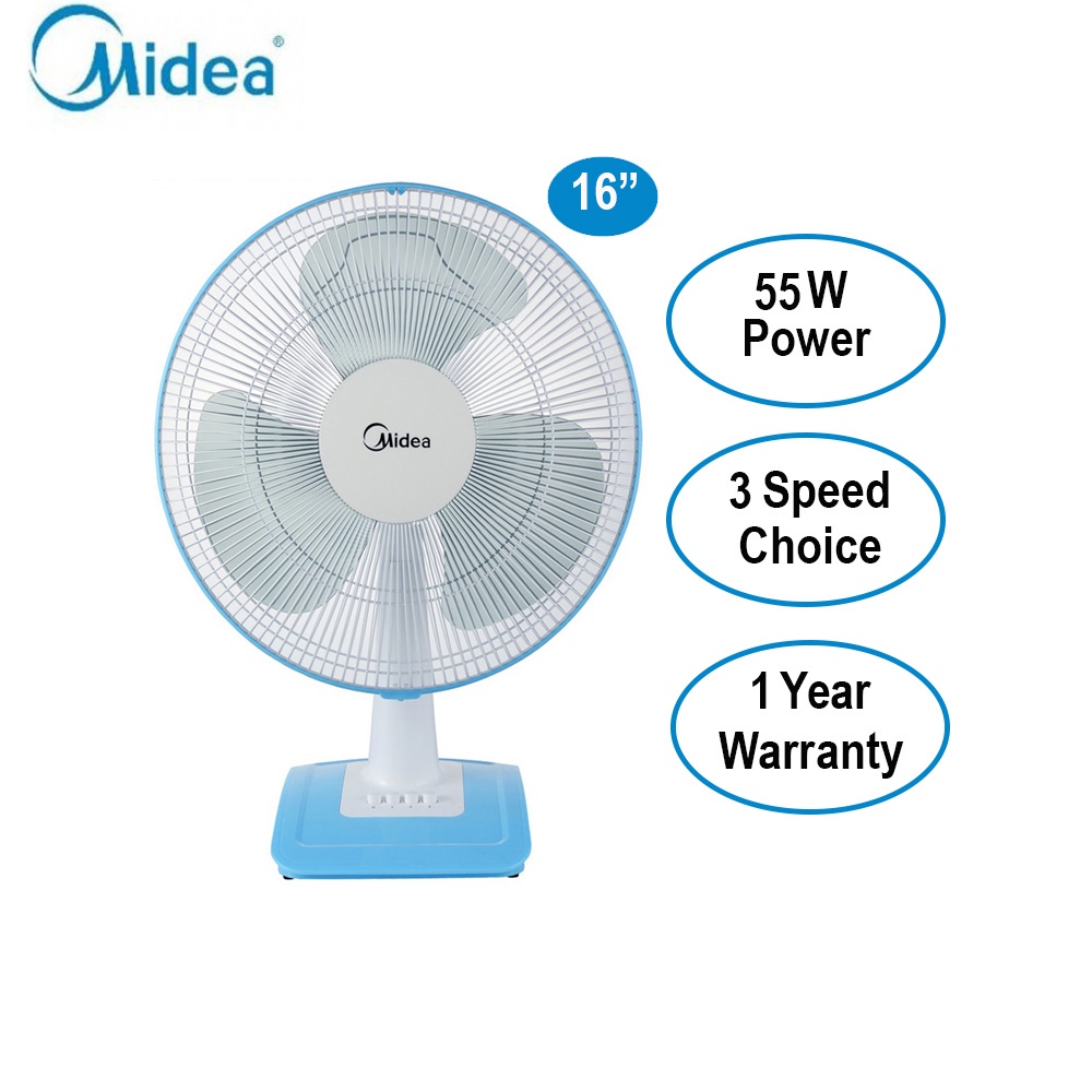 Midea Table Fan 16 Mf 16ft17nb Mf 16ft15nb Max 2 Unit Sahaja Per 1 Order Shopee Malaysia