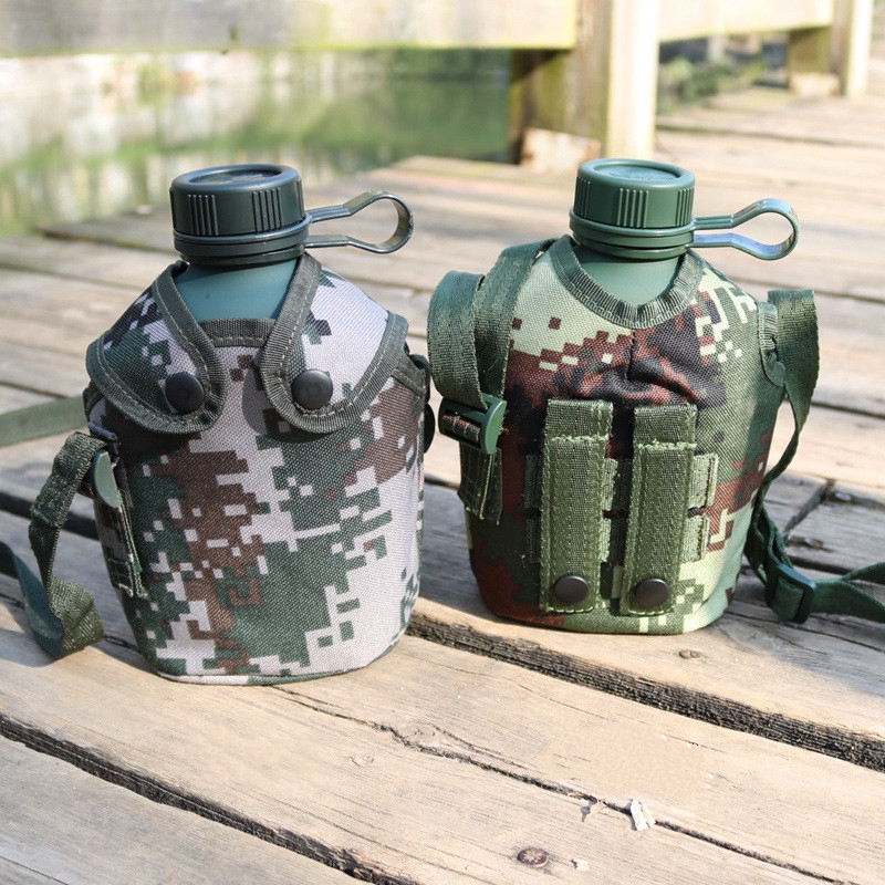Details about  / Outdoors Camouflage Bag Army Green Kettle Water Bottle with Lunch Box Set Hiking