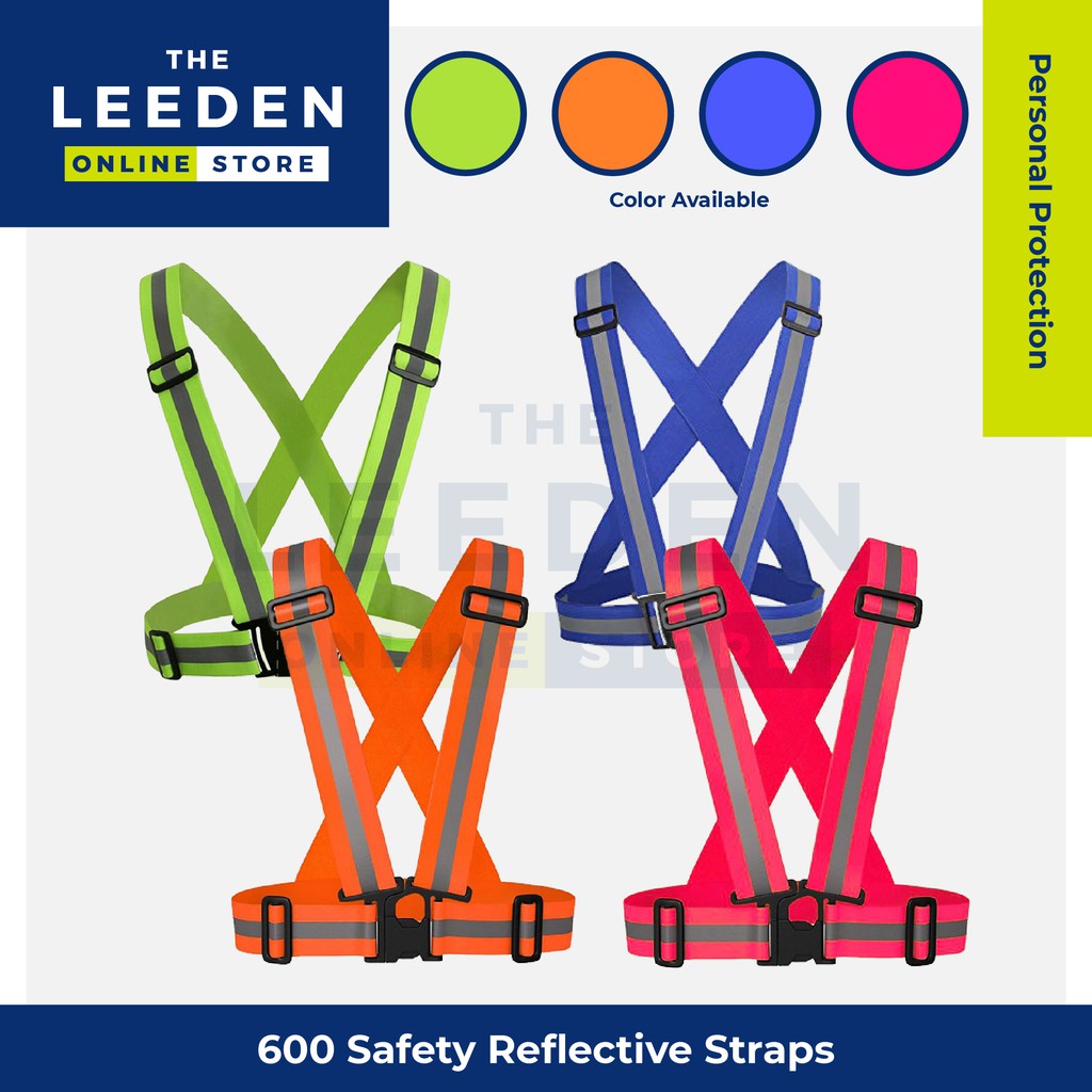 Safety 600 Reflective Straps Adjustable Elastic Safety Vest by Leeden Online Store