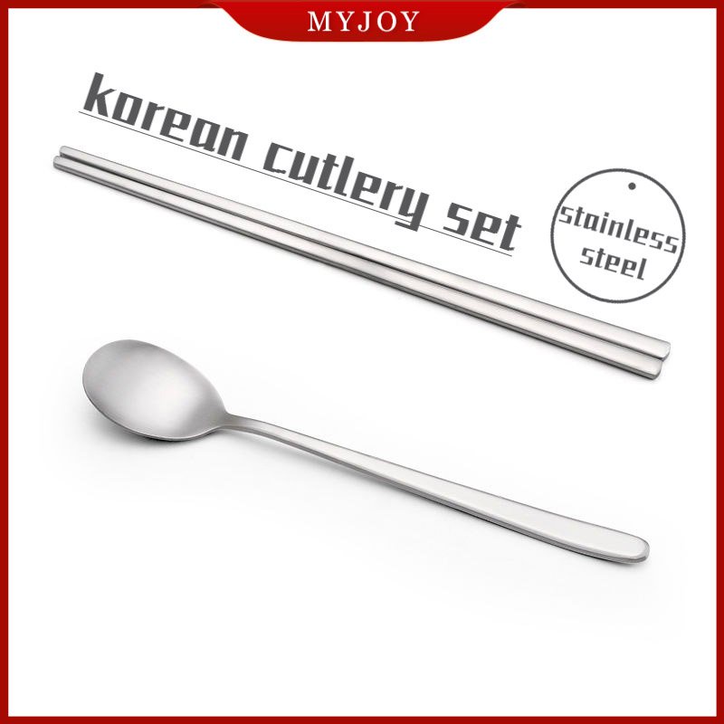 5 Set Cutlery Set Thicken Stainless Steel Spoon Chopstick Tableware Set