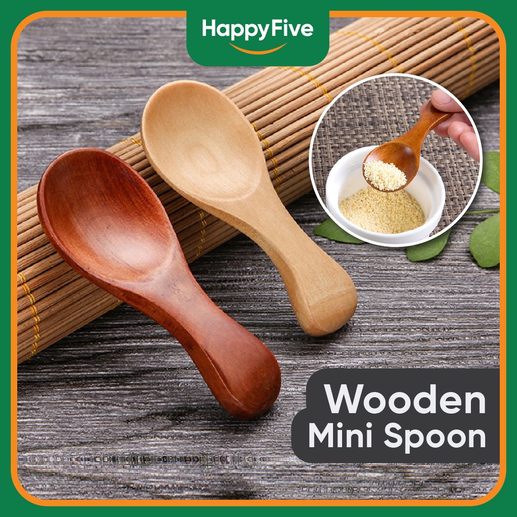 Sudu Kayu Rempah Wood Condiment Scoop Small Wooden Salt Spoon Mini Salt ...