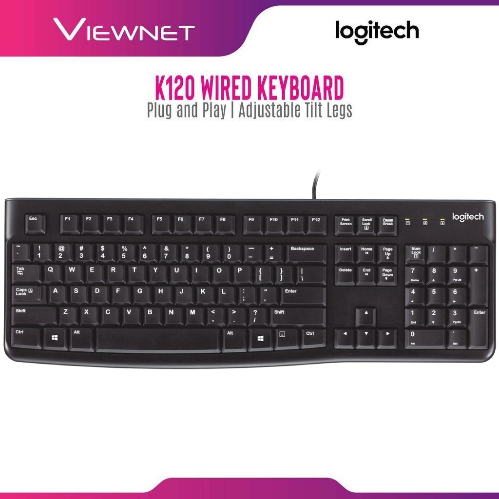 Logitech Wired Keyboard K120 with Quiet Typing, Comfortable, Spill ...